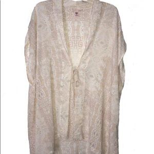 Victorias Secret Kimono Coconut White Mosaic Print